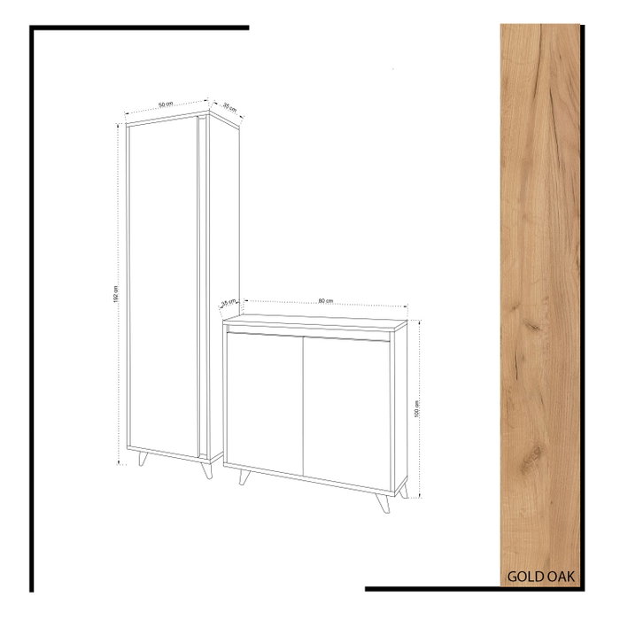 Hanah Home Zapatero Roble y Blanco